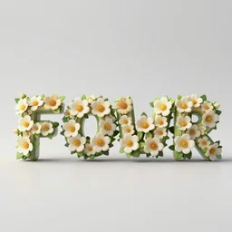 flower word, blender, super detail, lifelike, 8 k, art station, extreme long shot, miyazaki hayao