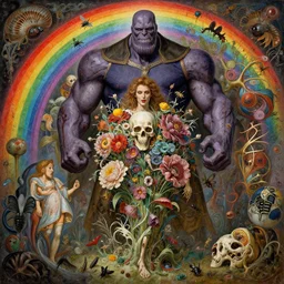 the platonic ideal of flowers, rotting, insects and praying of rainbow cletus kasady ultimate carnage thanos dementor wild hunt doctor manhattan chtulu nazgul mandelbulb davinci, d & d, fantasy, ego death, detailed, intricate, hyperrealism, intense, scary, decay, art by artgerm and greg rutkowski and alphonse mucha and giuseppe arcimboldo