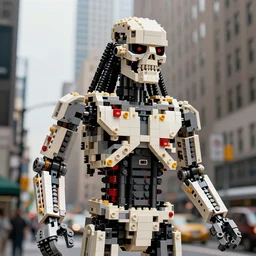 the terminator made of lego in new york city, highly detailed, digital painting, artstation, 8 k