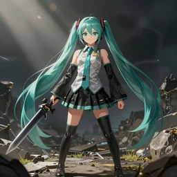 Hatsune Miku in Warhammer 40K, anime pixiv