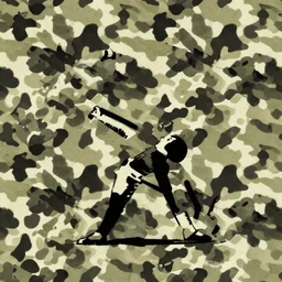 floral camouflage seamless pattern, by banksy