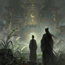 by greg rutkowski, zhang yimou, painting of an xianxia looking into distance with chinese dargon in the background, beautiful sophisticated intricate background, wide angle. fantasy digital art, godray on plants, trandind on artstation, soft lighting, fantasy style art, dramatic, 4 k, concept art