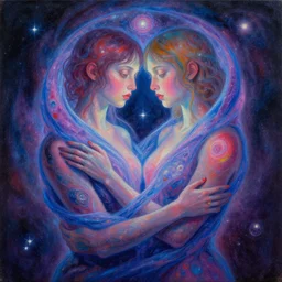 a beautiful painting of your doppleganger cosmic dmt entity of the upper planes by mynameistran and artgerm and wlop and loish and alex grey and wlop and wes anderson and spike jonze, trending on artstation, loving and forgiving, wrapped in cosmic infinity