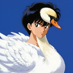 portrait of jun the swan of gatchaman by pater sato, 1 9 8 0 s deco