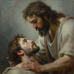 painting of god looking down on man, 4k, masterpiece, cinematic lighting