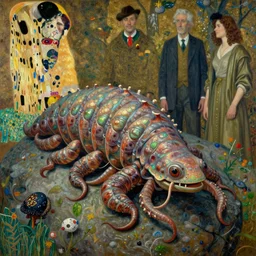 the tardigrade of life!!!!!! | by roberto ferri, by tom bagshaw, by j. c. leyendecker and klimt, american romanticism, artstation, cgsociety, highly detailed oil painting, very intricate, cinematic lighting, award - winning