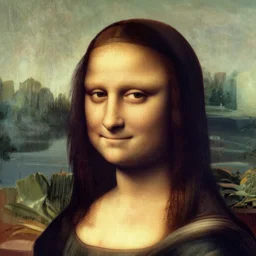 mona lisa face closeup in the gta art style