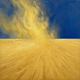 we saw gold when there was only dust, a spectacular painting : 2. 5, by patrick zircher : 2, vibrant casein and acrylic : 2, trending on artstation : 2, vector space : 2. 5