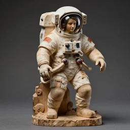 astronaut carved from wood in baroque style, studio light, maria panfilova, andrea savchenko, mike kime, ludovic plouffe, qi sheng luo, oliver cook, trending on artstation