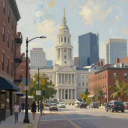 city of boston, painted by manet, digital painting, 4 k