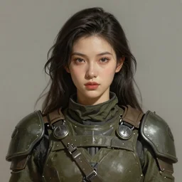 a professionally painted portrait of an attractive young woman clothed in military-style battle armor, olive skin, long dark hair, beautiful bone structure, symmetrical facial features, intricate, elegant, heroic, digital painting, concept art, smooth, sharp focus, illustration, finely detailed, from Metal Gear by Ruan Jia and Mandy Jurgens and Artgerm and William-Adolphe Bouguerea, award winning, trending on Artstation