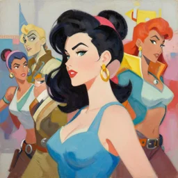 greg manchess portrait painting of beauty 1 9 4 0's pinup as overwatch's characters, medium shot, asymmetrical, profile picture, organic painting, sunny day, matte painting, bold shapes, hard edges, street art, trending on artstation, by huang guangjian and gil elvgren and sachin teng