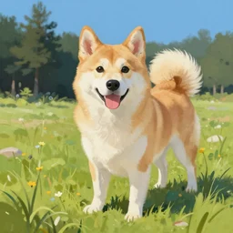 dog painting in the style of koyamori