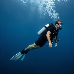 mark zuckerberg scuba diving underwater, long reptilian tail, photo by annie leibovitz,