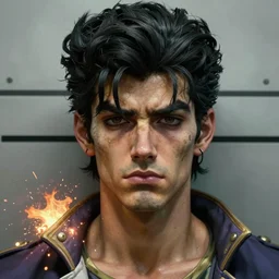 film still photo portrait mugshot of a wasted guy in jojo who is wasted and blasted, realistic, hyperrealistic, 8 k resolution, hd quality, very detailed, highly detailed, intricate details, real life, real world, trending on artstation, digital art, really realistic, very realistic, headshot, head in frame, photograph, portrait, mugshot