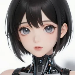A beautiful cyborg woman with big and cute eyes || VERY VERY ANIME, fine-face, realistic shaded perfect face, fine details. Anime. realistic shaded lighting poster by Ilya Kuvshinov katsuhiro otomo ghost-in-the-shell, magali villeneuve, artgerm, Jeremy Lipkin and Michael Garmash, Rob Rey and Kentarõ Miura, trending on art station