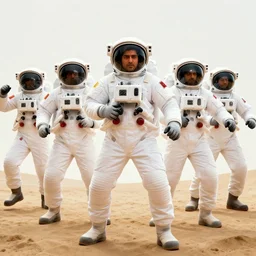a team of astronauts in a bollywood movie dancing in a blockbuster high budget movies