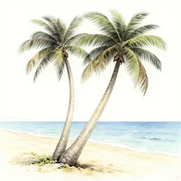 concept art, waving coconut on the beach, whisper of the whispering king of adventure, ink painting