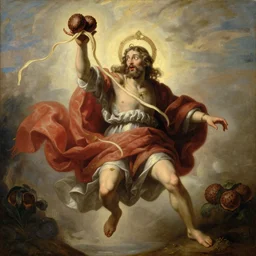 the flying spaghetti monster in all his glory, saint, holyness, epic lighting, noodly appendage, meatballs, hyper realistic classic painting, religious
