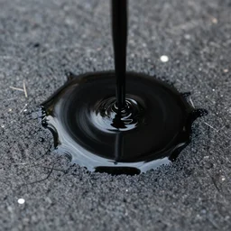 close - up of black oil on ground