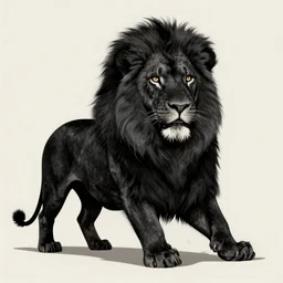 black lion, art by Lilia Alvarado