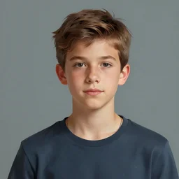 Portrait of 14 years old boy, digital art