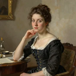 a beautiful portrait of a lady in her salon by greg rutkowski and henri regnault trending on artstation