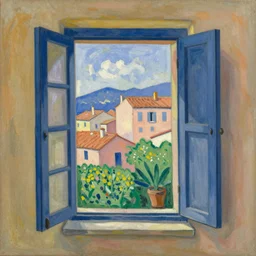a photograph of la fenetre ouverte a collioure d ’ henri matisse, 1 9 0 5