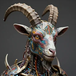 futuristic biomechanical baphomet goat fantasy human face mask concept, infernal glyph symbols, intricate artwork by josan gonzalez, zdizslaw beksinski, artgerm, moebius, very coherent artwork, cinematic, hyper realism, high detail, unreal engine, 8 k, high contrast, vibrant colors