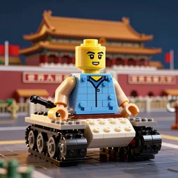 Tank man at tiananmen square lego set