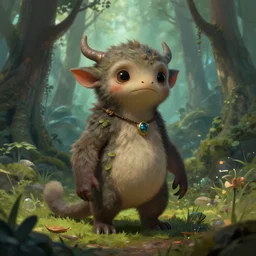 a highly detailed portrait of a small humanoid creature in a fantasy forest concept art