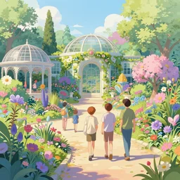 pastel botanical garden, extremely detailed, sharp focus, wide view, full body shot, smooth, digital illustration, by james jean, by rossdraws, frank franzzeta, mcbess, sakimichan, brosmin, danton fadeev, steve simpson