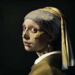 a womans face in profile made of leaf skeleton in the style of the dutch masters and gregory crewdson dark and moody. emotional