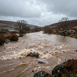 a flash flood in dartmoor national park