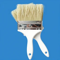 white paintbrush with a sold color background, clipart