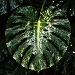 monstera deliciosa leaf. art by leonardo da vinci.