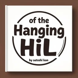 the picture book of the hanging hill, large and impressive title logo. by satoshi kon, ilya repin, lena aenami, shinji kimura