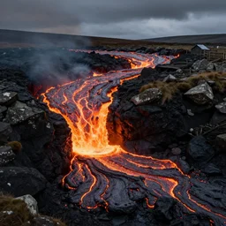 a channel of molten lava in dartmoor national park