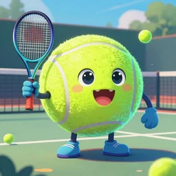 a tennis ball monster ,tennis ball, colorful, digital art, fantasy, magic, trending on artstation, ultra detailed, professional illustration by Basil Gogos