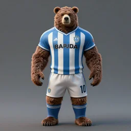 portrait of full body bear beast-man wearing a soccer suit, digital art, concept art, highly detailed, sharp focus