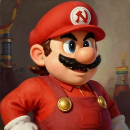detailed socialist realism propaganda poster of wario as the ideal soviet man