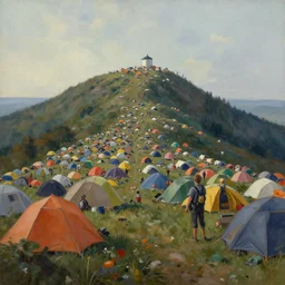 artwork of the summit encampment by bob eggleton, by keith parkinson, by brothers hildebrandt, cinematic view