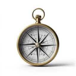 marble antique compass, stylized 3d render, isolated on a pure white background, centered, entire object in frame, sharp focus, soft studio lighting