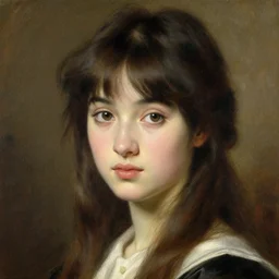 detailed portrait of beautiful anime girl look at camera, refined, painting by gaston bussiere, craig mullins, j. c. leyendecker