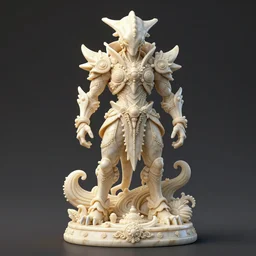 3D render of colorful full concept art alien marble statue, kefka final fantasy, 3-Dimensional, Full-HD, Ivory, RTX, SSAO, insanely detailed and intricate, hypermaximalist, elegant, ornate, hyper realistic, super detailed, Octane render
