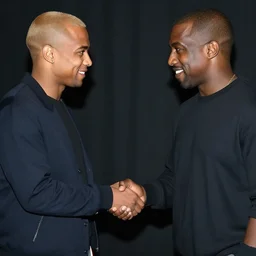 tito shaking hands with kanye west, historical photography, high quality