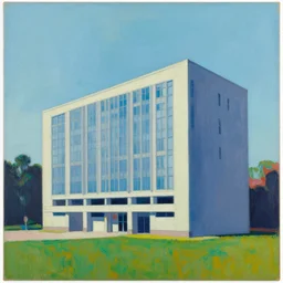 a beautiful painting of a building in a serene landscape by Andy Warhol W 1024 ,