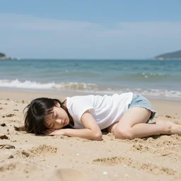 sleeping on the beach realism