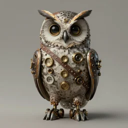 (((((1950s robot steampunk detailed owl . muted colors.))))) by Jean-Baptiste Monge !!!!!!!!!!!!!!!!!!!!!!!!!!!!!!