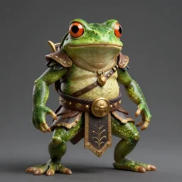 masculine frog warrior, frog head, full body, by greg rutkowski, magic the gathering, trending on artstation, fantasy, highly detailed, 4 k